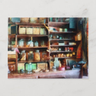 Behind the Counter at the General Store Postcard