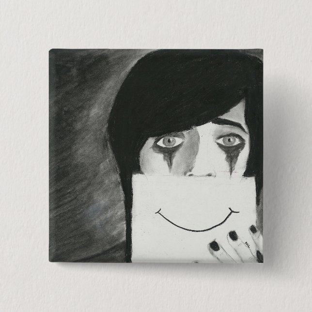 Behind the Mask 15 Cm Square Badge (Front)