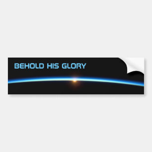 "BEHOLD HIS GLORY" Thin Blue Line Bumper Sticker