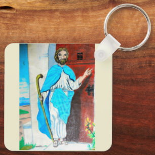 "BEHOLD, I STAND AT THE DOOR AND KNOCK" keychain