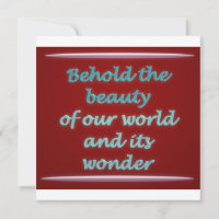 Behold the beauty poem art