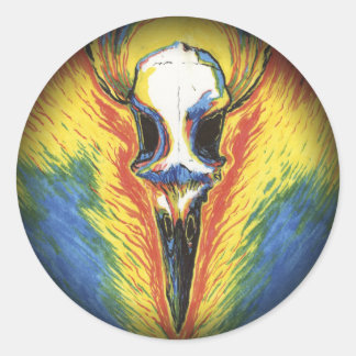 Behold! The Bone-White Bird Classic Round Sticker