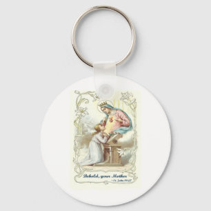 'Behold Your Mother' Blessed Virgin Mary Items Key Ring