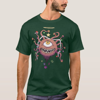 Beholder Christmas Tree Monster Dungeons and Drago T-Shirt