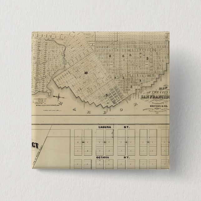 Beideman Tract, San Francisco 15 Cm Square Badge (Front)