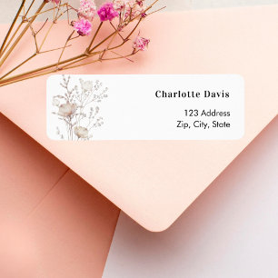 Beig cream wildflowers return address  label