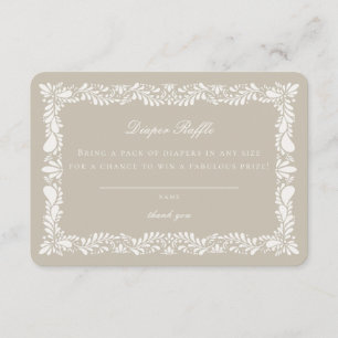 Beig Talavera Tile Diaper Raffle Invitation Insert