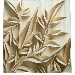 Beige 3D Shower Curtain