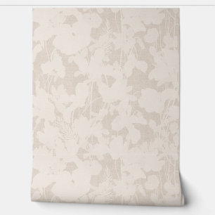 Beige Abstract Floral Neutral Romantic Peel Stick Wallpaper