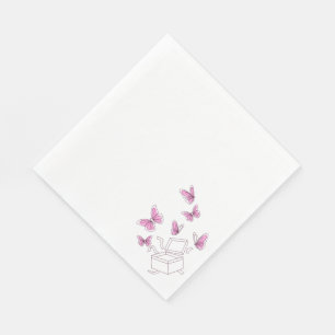 Beige Abstract Line Art Logo Standard Paper Napkin