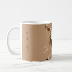 Beige Abstract Paper Texture Mug- Monogram Coffee Mug