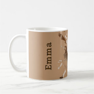 Beige Abstract Paper Texture Mug- Monogram Coffee Mug