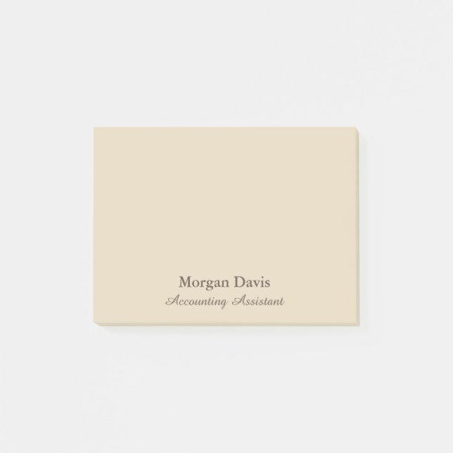 Beige Accounting Assistant Post-it Notes (Front)