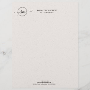 Beige Aesthetic Modern Calligraphy Real Estate Custom Letterhead