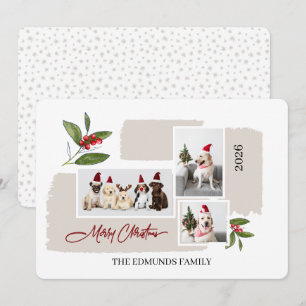 Beige Aesthetic Photo Holiday Card