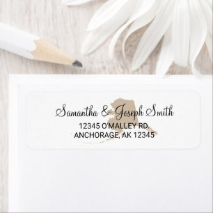 Beige Alaska Shape Return Address Label