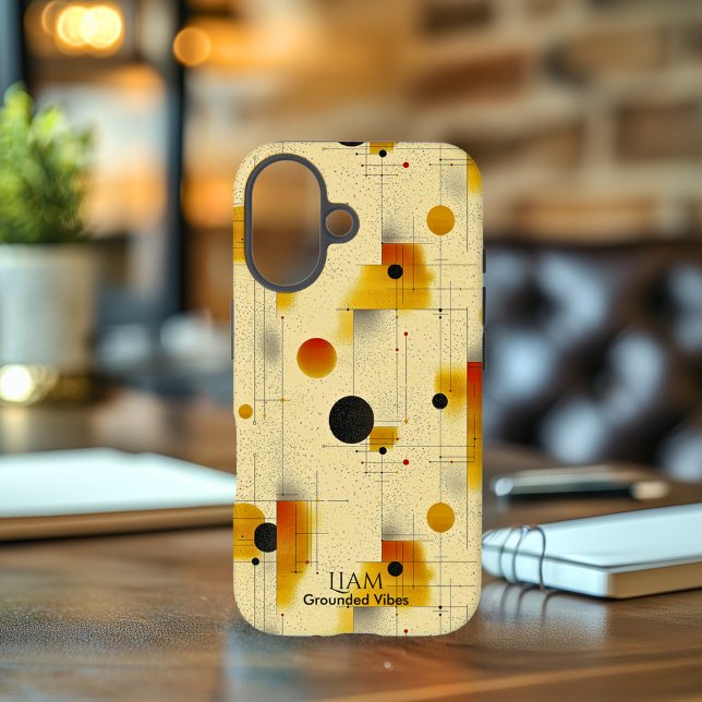 Beige & Amber Grounded Geometric Art Phone Case (Creator Uploaded)