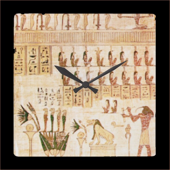 Beige Ancient Egyptian Hieroglypics Wall Clock (Bookmark my store! https://www.zazzle.com/store/capricepetit)