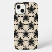 Beige And Black Boho Abstract Star Pattern