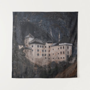 BEIGE AND BLACK CONCRETE HOUSE TAPESTRY