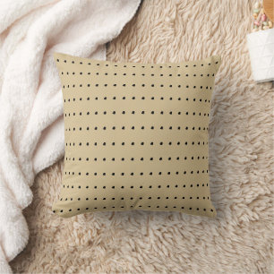 Beige and Black Modern Polka Dots Pattern Cushion
