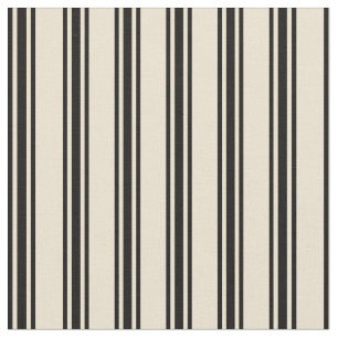 Beige and Black Stripes/Lines Pattern Fabric