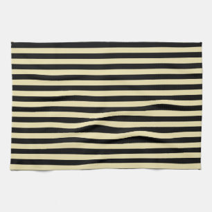 Beige and Black Stripes Tea Towel