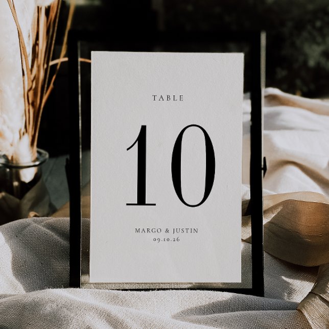Beige and Black Wedding Table Number Card (Creator Uploaded)