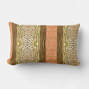 Beige And Blue Animal Printed Zebra Stripe Pillow