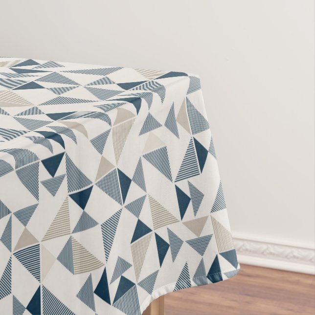 Beige And Blue Geometric Shapes  Tablecloth (In Situ)
