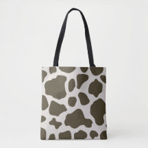 Beige and brown animal print tote bag