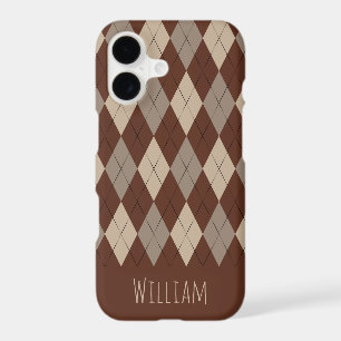 Beige and Brown Argyle Pattern iPhone 7/8 Case