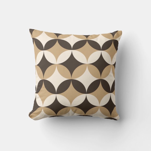 Beige and brown circles cushion (Front)