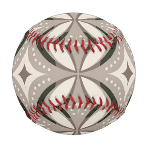 Beige and Brown Retro circular shapes Baseball
