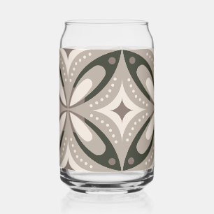 Beige and Brown Retro circular shapes Can Glass