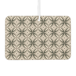Beige and Brown Retro circular shapes Car Air Freshener