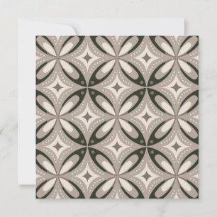 Beige and Brown Retro circular shapes Card