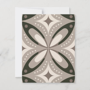 Beige and Brown Retro circular shapes Card