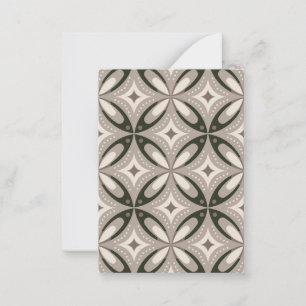 Beige and Brown Retro circular shapes Card