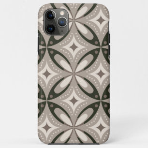 Beige and Brown Retro circular shapes iPhone 11 Pro Max Case
