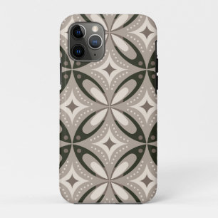 Beige and Brown Retro circular shapes iPhone 11 Pro Case