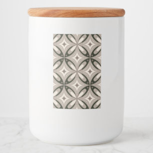 Beige and Brown Retro circular shapes Food Label