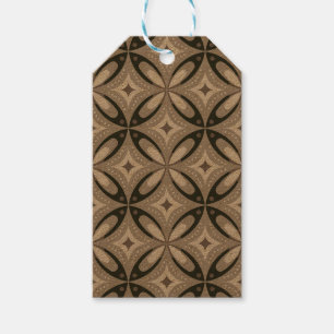 Beige and Brown Retro circular shapes Gift Tags