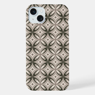 Beige and Brown Retro circular shapes iPhone 15 Plus Case