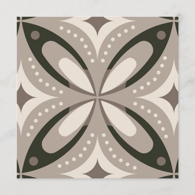 Beige and Brown Retro circular shapes Menu (Front)
