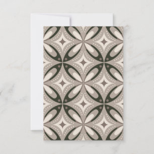 Beige and Brown Retro circular shapes Thank You Card