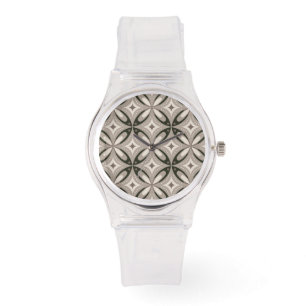Beige and Brown Retro circular shapes Watch