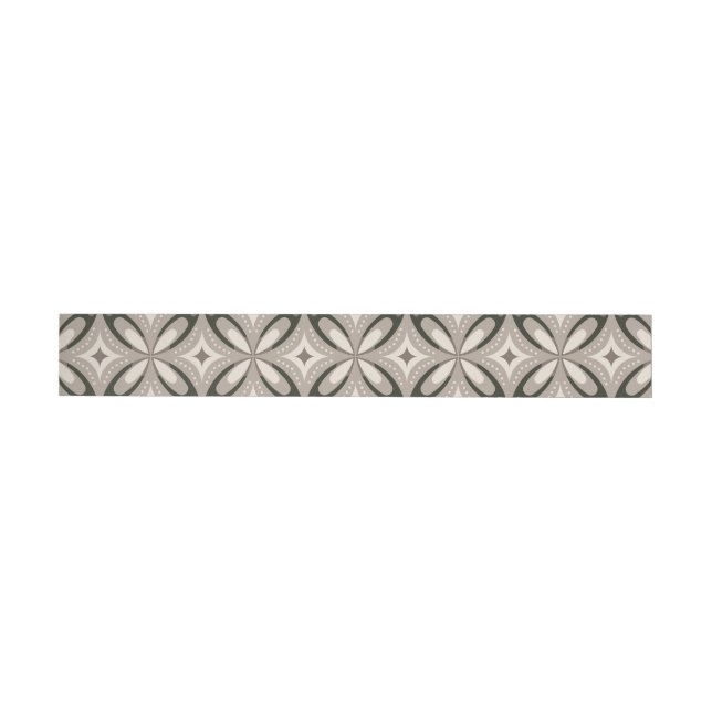 Beige and Brown Retro circular shapes Wrap Around Label (Individual)