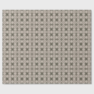 Beige and Brown Retro circular shapes Wrapping Paper