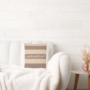 Beige and Brown Stripe, Neutral Colored Stripes Cushion